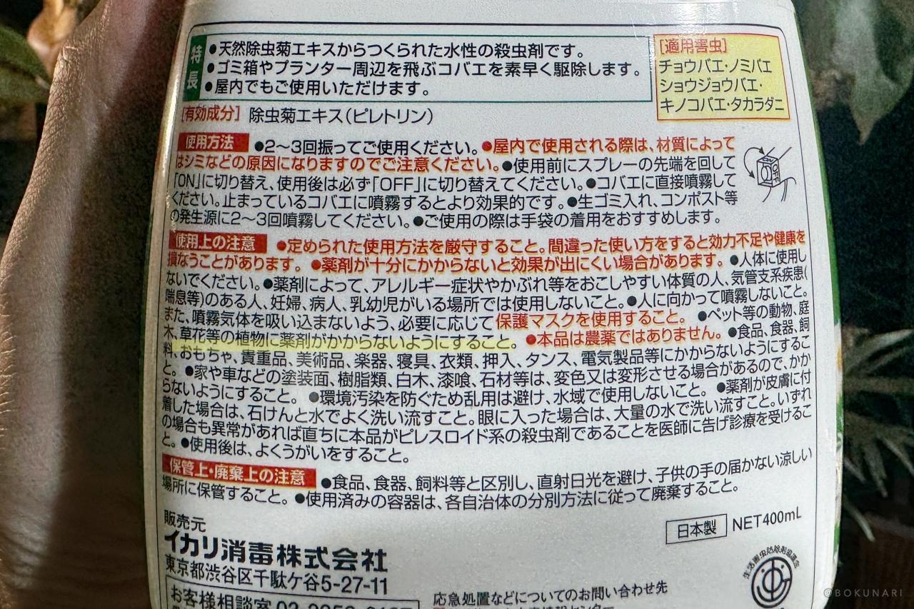 【ムシクリン コバエ用スプレー】ビカクシダの屋内管理の「コバエ駆除」に使える殺虫剤レビュー